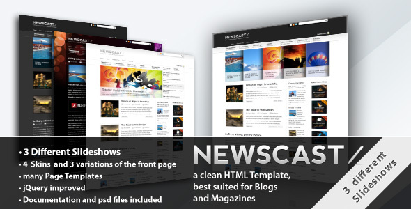 Newscast 4 in 1 Magazine and Blog Template