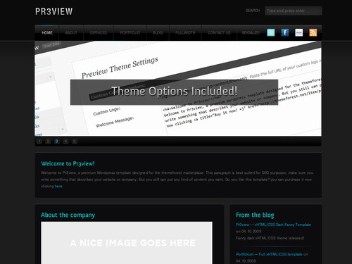 Preview Fancy Dark Wordpress theme